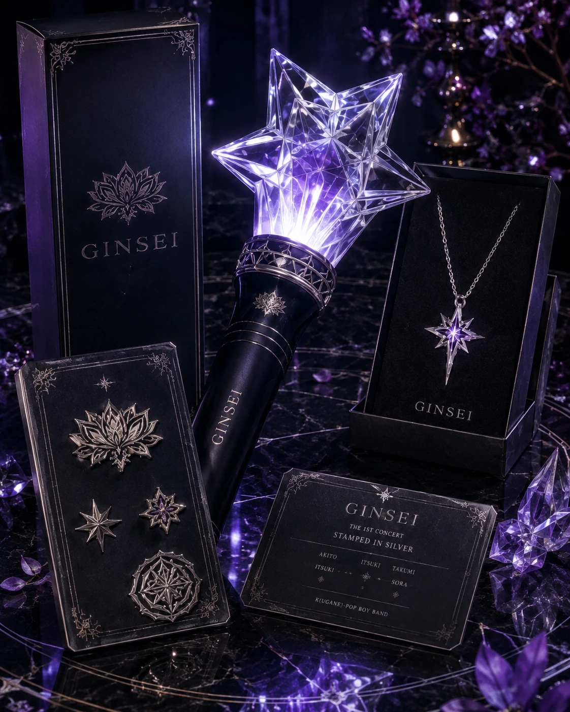 Ginsei Silver Star Pendant in Schmuckbox